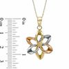 Flower Pendant in 10K Tri-Tone Gold