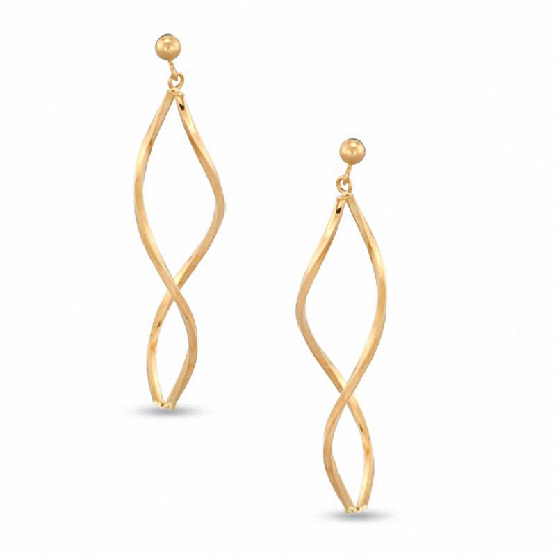 Swirl Dangle Earrings in 14K Gold|Peoples Jewellers