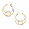 Circle Knot Hoop Earrings in 14K Two-Tone Gold