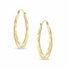Thumbnail Image 1 of Textured Twist Hoop Earrings in 14K Gold