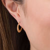 Thumbnail Image 2 of Small Graduated Diamond-Cut Hoop Earrings in 14K Gold