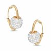 Thumbnail Image 1 of Crystal Rollerball Hoop Earrings in 14K Gold