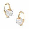 Thumbnail Image 0 of Crystal Rollerball Hoop Earrings in 14K Gold