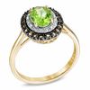 Thumbnail Image 1 of Oval Peridot, Smoky Quartz and Diamond Accent Ring in 10K Gold