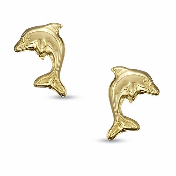 Child's Dolphin Stud Earrings in 14K Gold | Peoples Jewellers