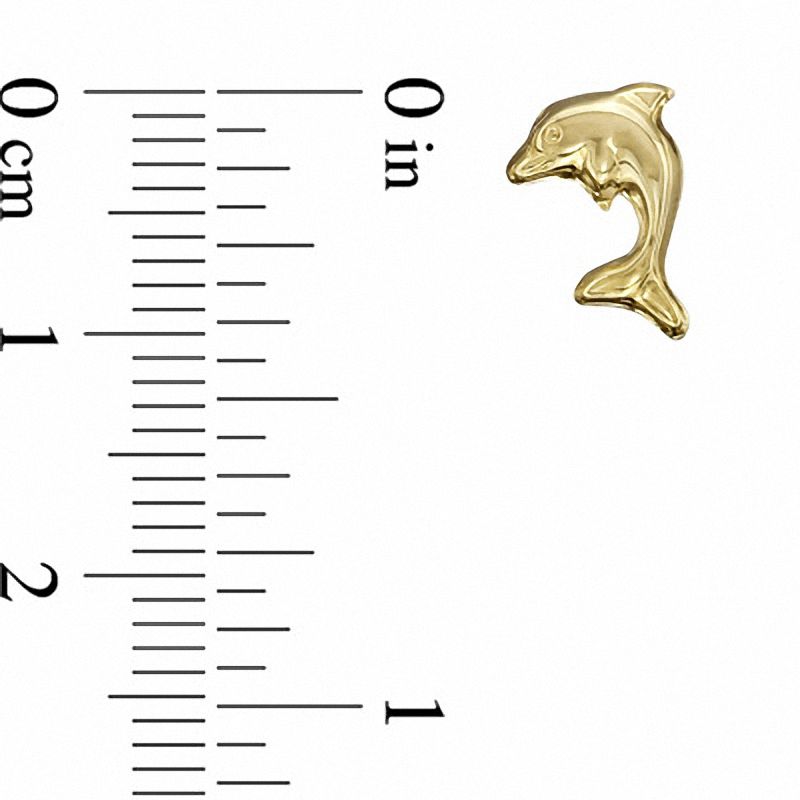 Main Image 2 of Child's Dolphin Stud Earrings in 14K Gold