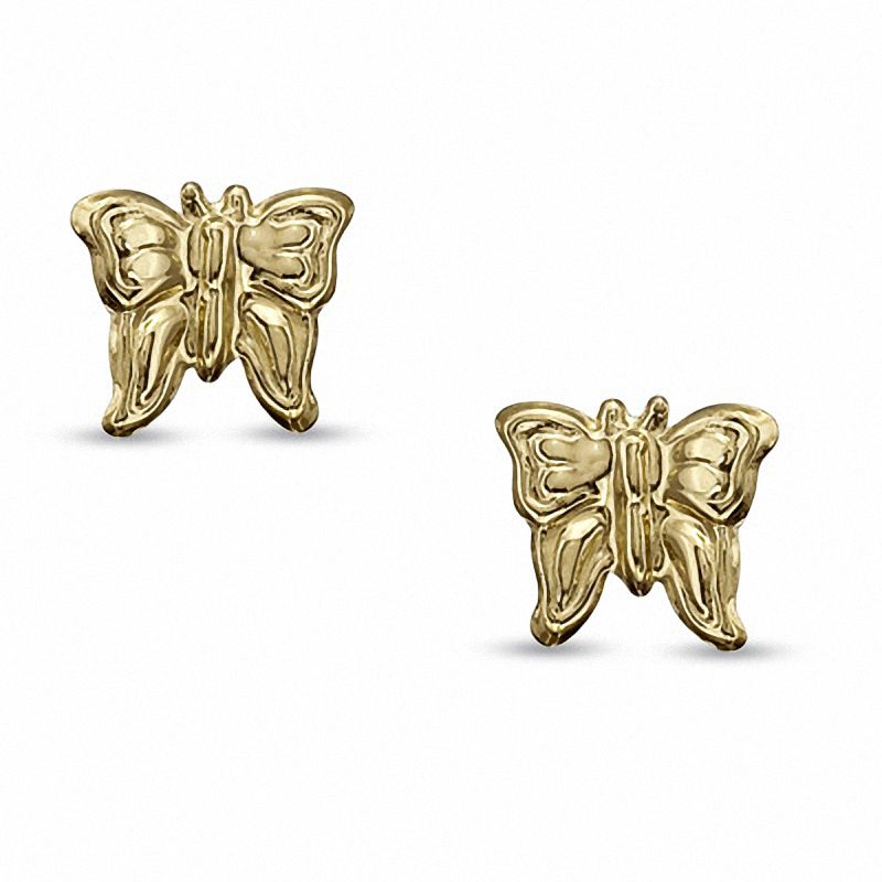 Main Image 1 of Child's Butterfly Stud Earrings in 14K Gold