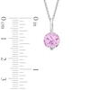 Lab-Created Pink Sapphire Pendant, Ring and Earrings Set in Sterling Silver - Size 7