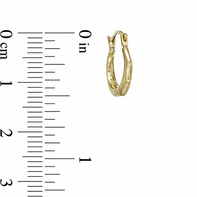 Main Image 2 of Child's Faceted Hoop Earrings in 14K Gold
