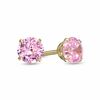 Thumbnail Image 0 of Child's 4.0mm Pink Crystal Stud Earrings in 14K Gold