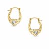 Thumbnail Image 1 of Child's Wavy Heart Hoop Earrings in 14K Two-Tone Gold