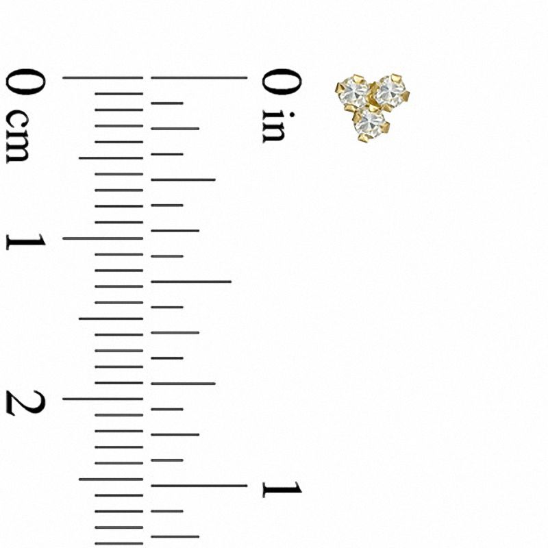 Main Image 2 of Child's Crystal Stud Earrings in 14K Gold