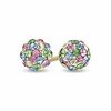 Thumbnail Image 0 of Child's Multi-Colour Pastel Crystal Ball Earrings in 14K Gold