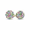 Child's Multi-Colour Pastel Crystal Ball Earrings in 14K Gold