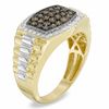 Men's 1.00 CT. T.W. Champagne and White Diamond Ring in 10K Gold