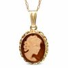Thumbnail Image 1 of Oval Orange Cornelian Cameo Pendant in 14K Gold