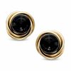 Thumbnail Image 0 of 6.0mm Onyx Knot Frame Earrings in 14K Gold