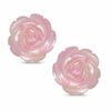 Thumbnail Image 0 of 12.0mm Light Pink Mother-of-Pearl Flower Earrings in 14K Gold