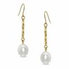 Thumbnail Image 1 of 7.0mm Freshwater Cultured Pearl Drop Earrings in 14K Gold