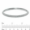 AVA Nadri Crystal Knife Edge Bangle in White Rhodium Brass - 8.0"