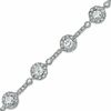 AVA Nadri Cubic Zirconia and Crystal Frame Bracelet in White Rhodium Brass - 7.25"