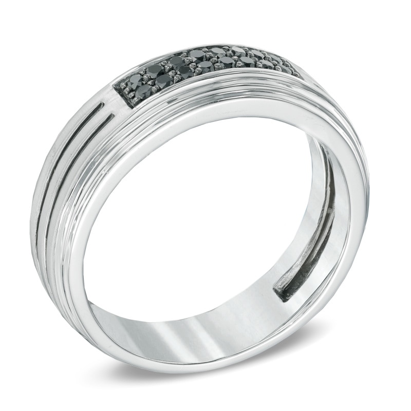 Men's 0.25 CT. T.W. Black Diamond Ring in Sterling Silver