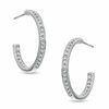 Thumbnail Image 1 of AVA Nadri Crystal Inside-Out Hoop Earrings in White Rhodium Brass