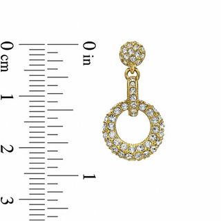 AVA Nadri Crystal Doorknocker Earrings in Brass with 18K Gold Plate