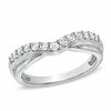 0.37 CT. T.W. Certified Diamond Contour Wedding Band in 18K White Gold (H/VS2)