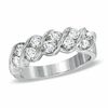 0.95 CT. T.W. Certified Diamond Two Row Wedding Band in 18K White Gold (H/VS2)