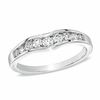 Thumbnail Image 1 of 0.37 CT. T.W. Certified Diamond Contour Wedding Band in 18K White Gold (H/VS2)