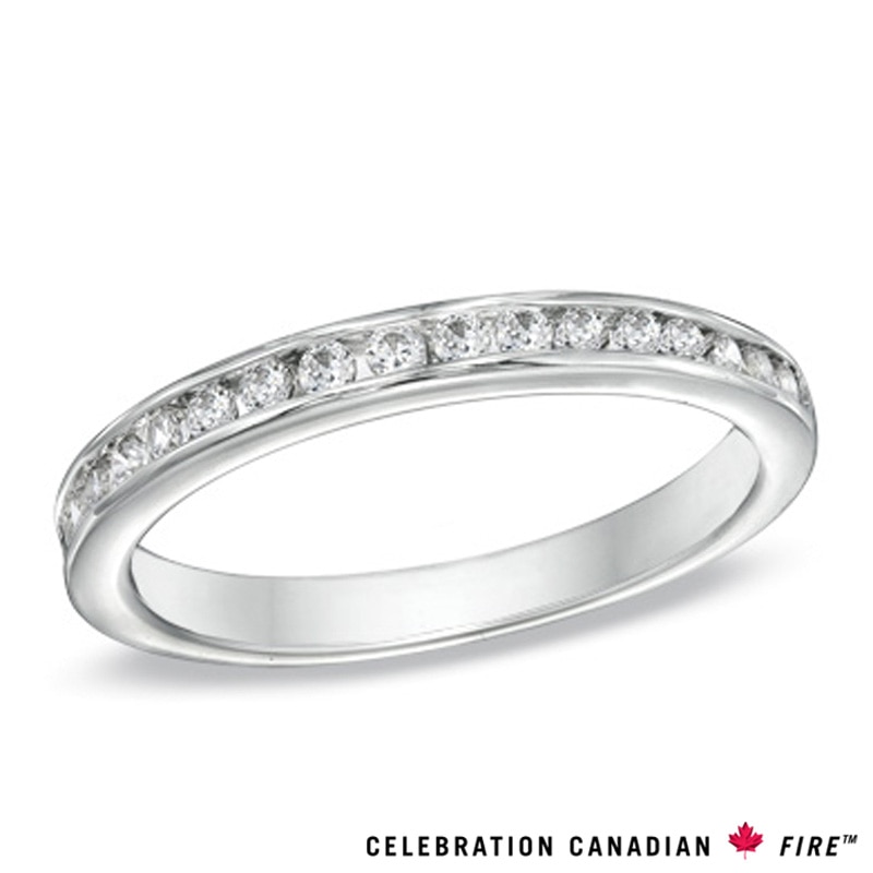 Main Image 1 of Celebration Ideal 0.34 CT. T.W. Certified Diamond Band in 14K White Gold (I/SI2)