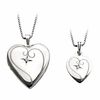 Thumbnail Image 1 of Diamond Accent Mother and Daughter Matching Heart Locket and Pendant Set in Sterling Silver