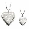 Mother and Daughter Matching Hand Print Heart Locket and Pendant Set in Sterling Silver
