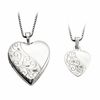 Thumbnail Image 0 of Mother and Daughter Matching Scroll Design Heart Locket and Pendant Set in Sterling Silver