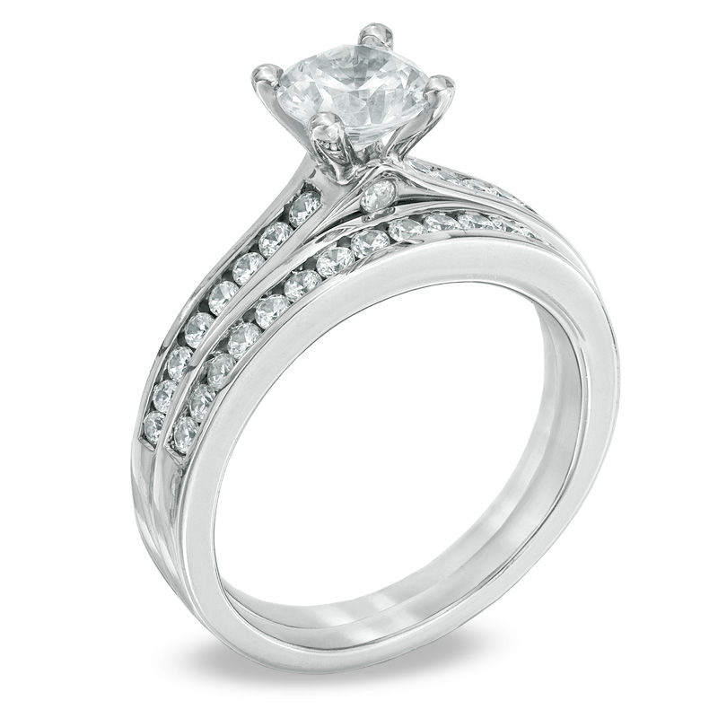 Celebration Canadian LuxÂ® 1.50 CT. Certified Diamond Bridal Set in 18K White Gold (I/SI2)
