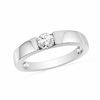 Thumbnail Image 1 of White Lab-Created Sapphire Solitaire Ring in Sterling Silver