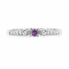 Amethyst and Diamond Accent Fashion Ring in 10K White Gold