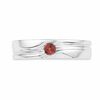 Thumbnail Image 2 of Men's Garnet Solitaire Ring in Sterling Silver
