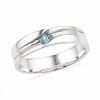 Thumbnail Image 1 of Men's Aquamarine Solitaire Ring in Sterling Silver