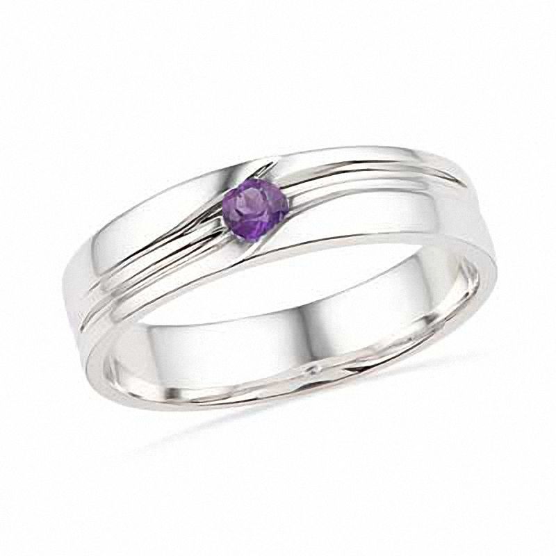 Men's Amethyst Solitaire Ring in Sterling Silver|Peoples Jewellers