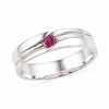 Thumbnail Image 0 of Men's Lab-Created Ruby Solitaire Ring in Sterling Silver