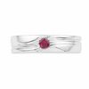 Thumbnail Image 2 of Men's Lab-Created Ruby Solitaire Ring in Sterling Silver