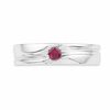 Thumbnail Image 1 of Men's Lab-Created Ruby Solitaire Ring in Sterling Silver