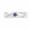 Thumbnail Image 2 of Men's Blue Lab-Created Sapphire Solitaire Ring in Sterling Silver