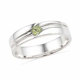 Peridot Solitaire Ring in Sterling Silver