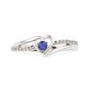 Thumbnail Image 1 of Lab-Created Blue Sapphire and Diamond Accent Heart Ring in Sterling Silver