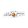 Citrine and Diamond Accent Heart Ring in Sterling Silver