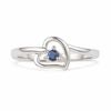 Thumbnail Image 1 of Blue Lab-Created Sapphire Heart Ring in Sterling Silver