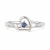 Thumbnail Image 2 of Blue Lab-Created Sapphire Heart Ring in Sterling Silver